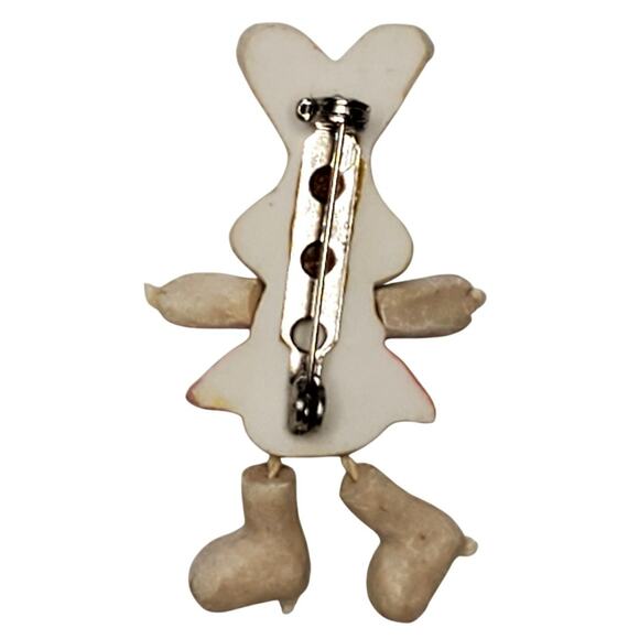 Vtg Resin Articulated Easter Bunny Pin Cute 1.25" Unsigned - Picture 2 of 3